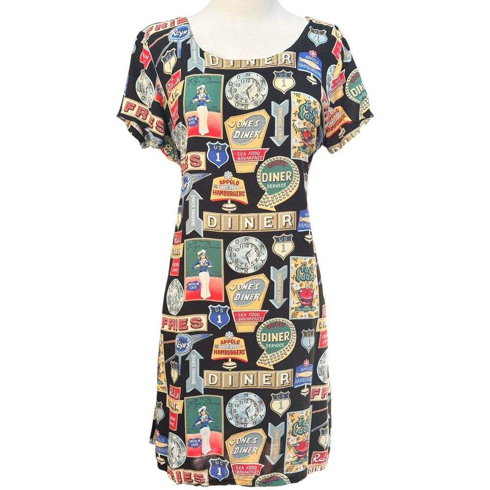 Rare Vintage Reyn Spooner Rockabilly Diner Dress M Pinup Americana Hawaii tiki